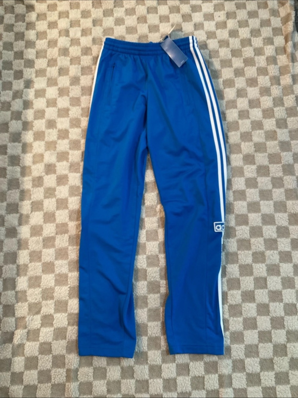 adidas Originals Blue Track Pants with White Three Stripes